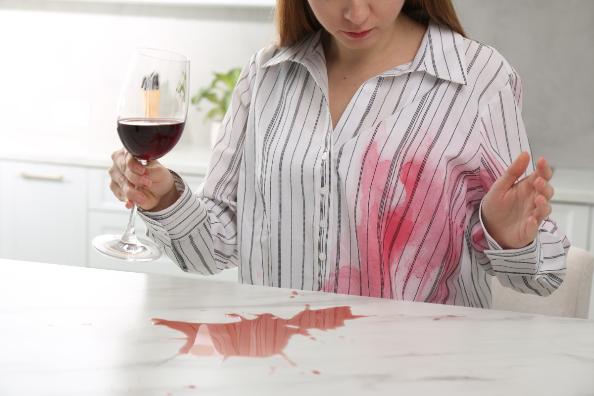 Spilled Wine On Blouse 1200X600